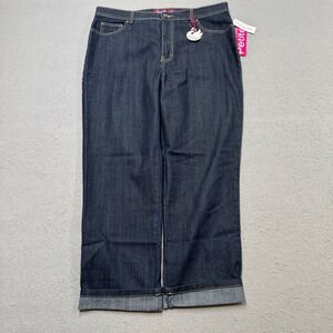 NEW Gloria Vanderbilt Jeans Womens 18P Blue Dark Wash‎ Amanda Baggy Cuffed